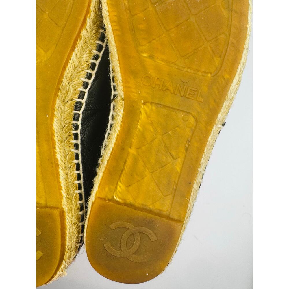 Chanel Black Canvas CC Logo Espadrille Flats Classic EU 35 - Picture 4 of 10